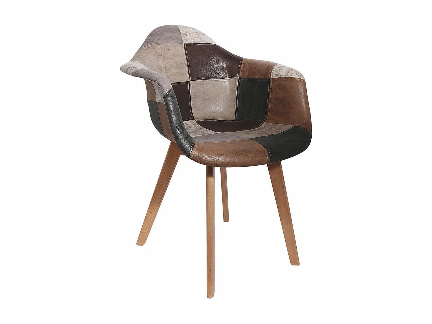 MELO - Lot de 6 Fauteuils Scandinaves Aspect Vieux Cuir