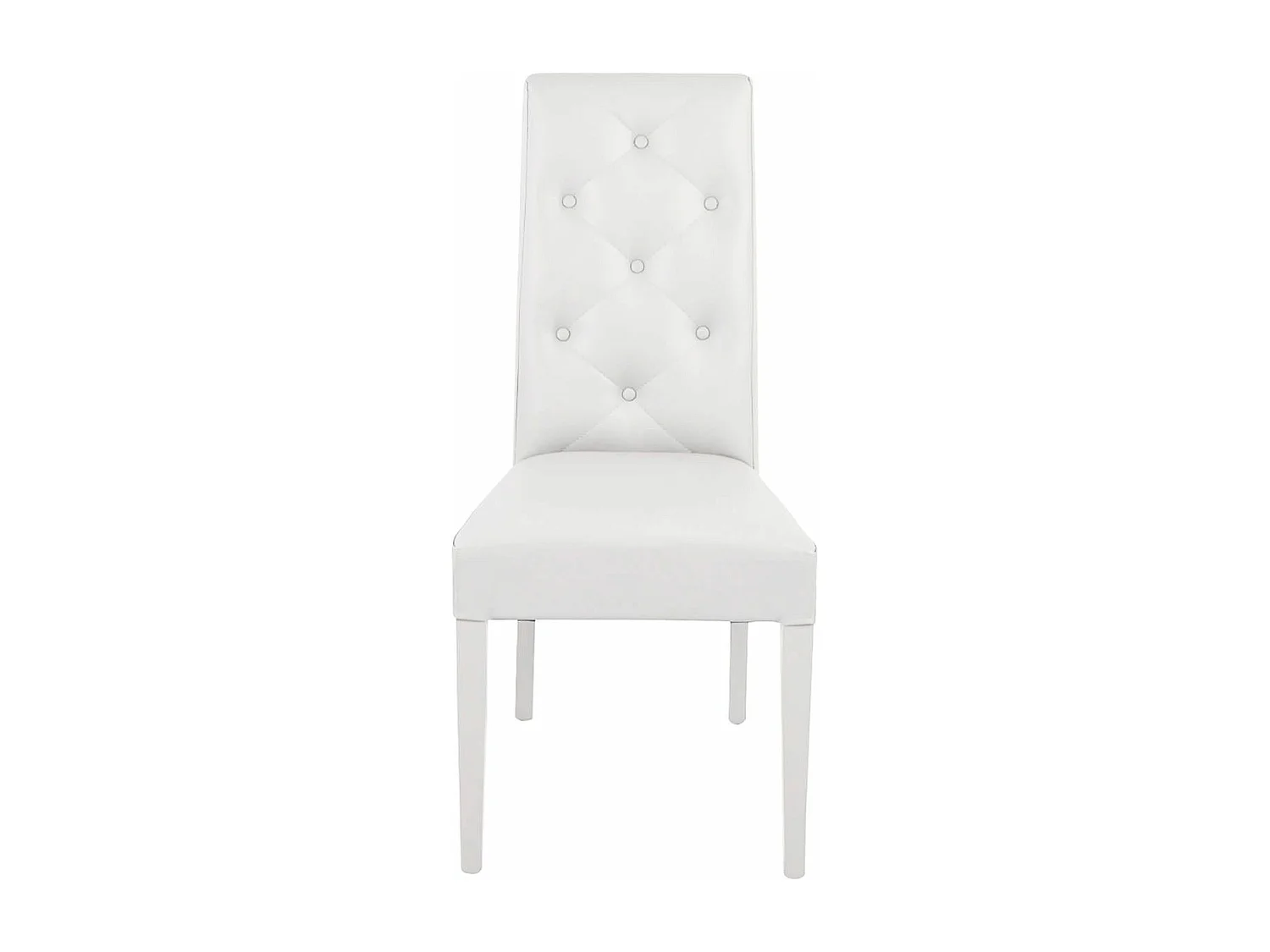 TREVI - Lot de 2 Chaises Simili Blanc et Pieds Laqués