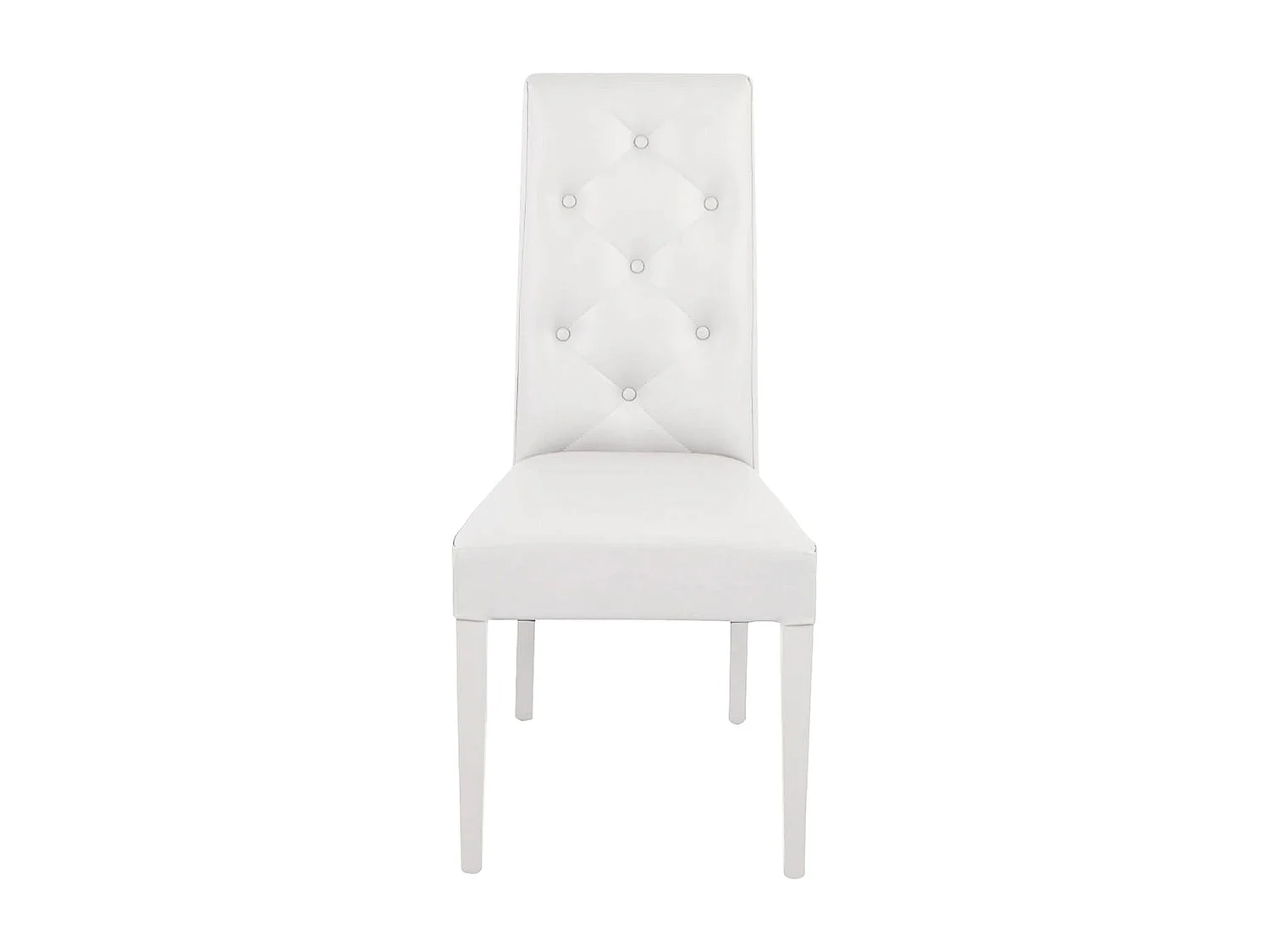 TREVI - Lot de 2 Chaises Simili Blanc et Pieds Laqués