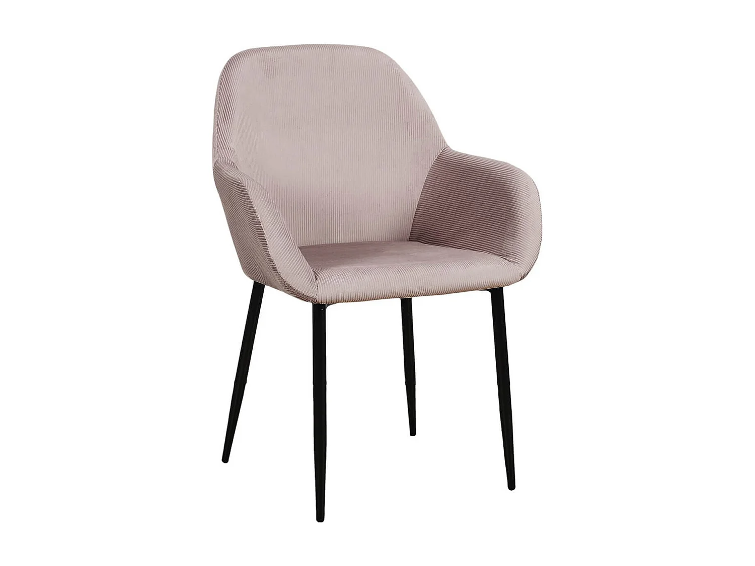 ALESSIA - Lot de 4 Fauteuils Velours Côtelé Rose
