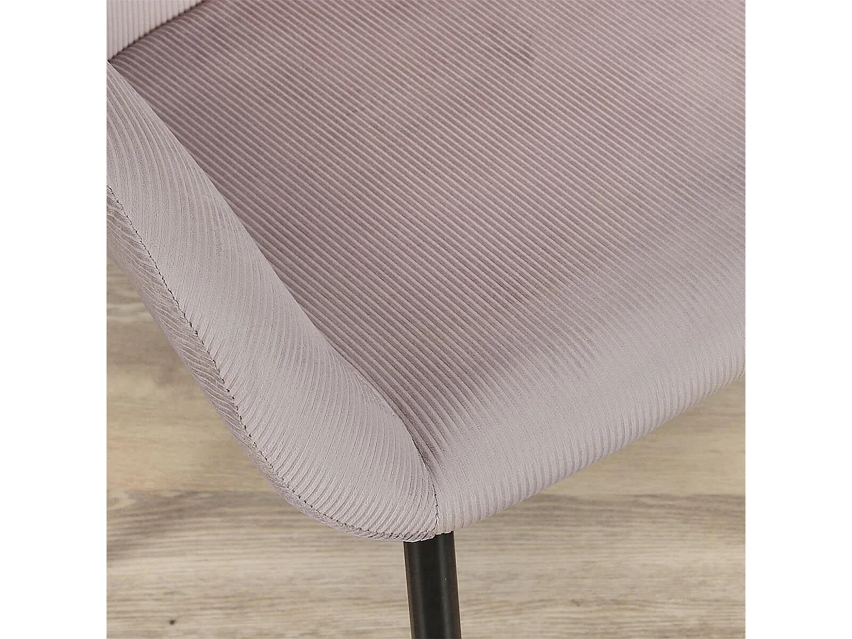 ALESSIA - Lot de 4 Fauteuils Velours Côtelé Rose