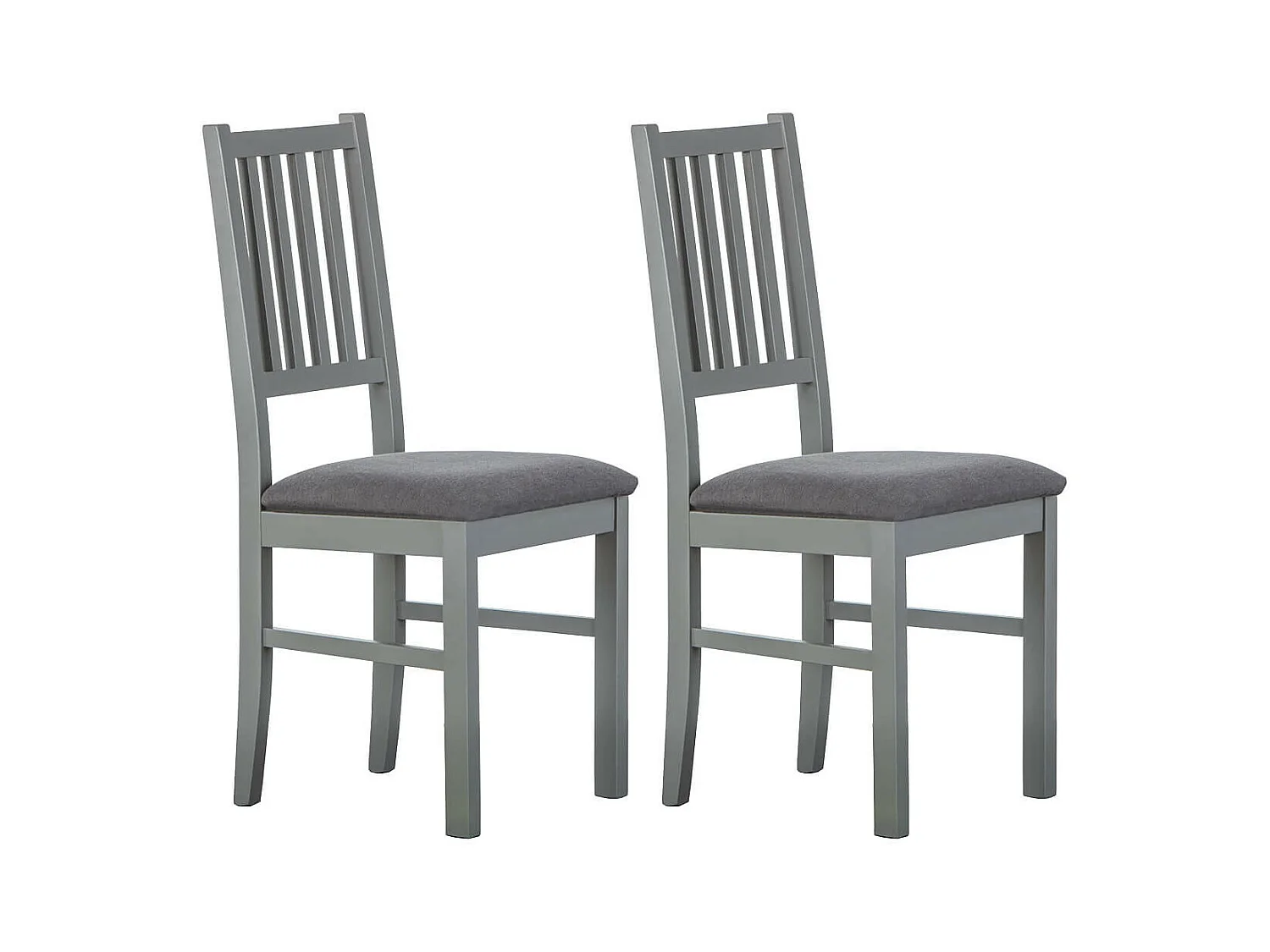 MELINA - Lot de 2 Chaises Bois Massif Gris