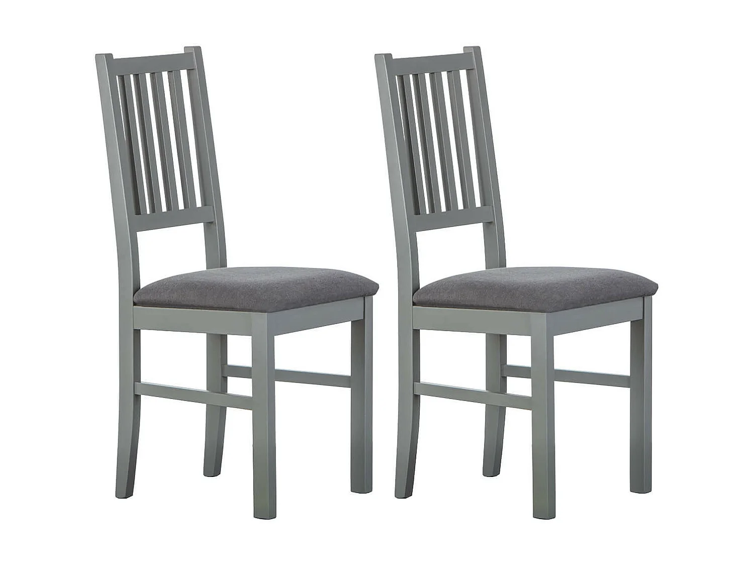 MELINA - Lot de 2 Chaises Bois Massif Gris