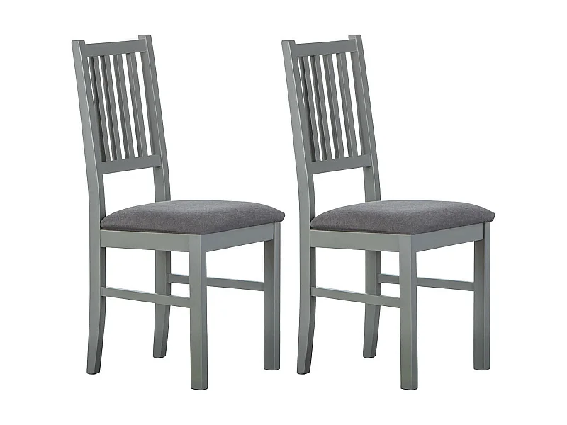 MELINA - Lot de 2 Chaises Bois Massif Gris