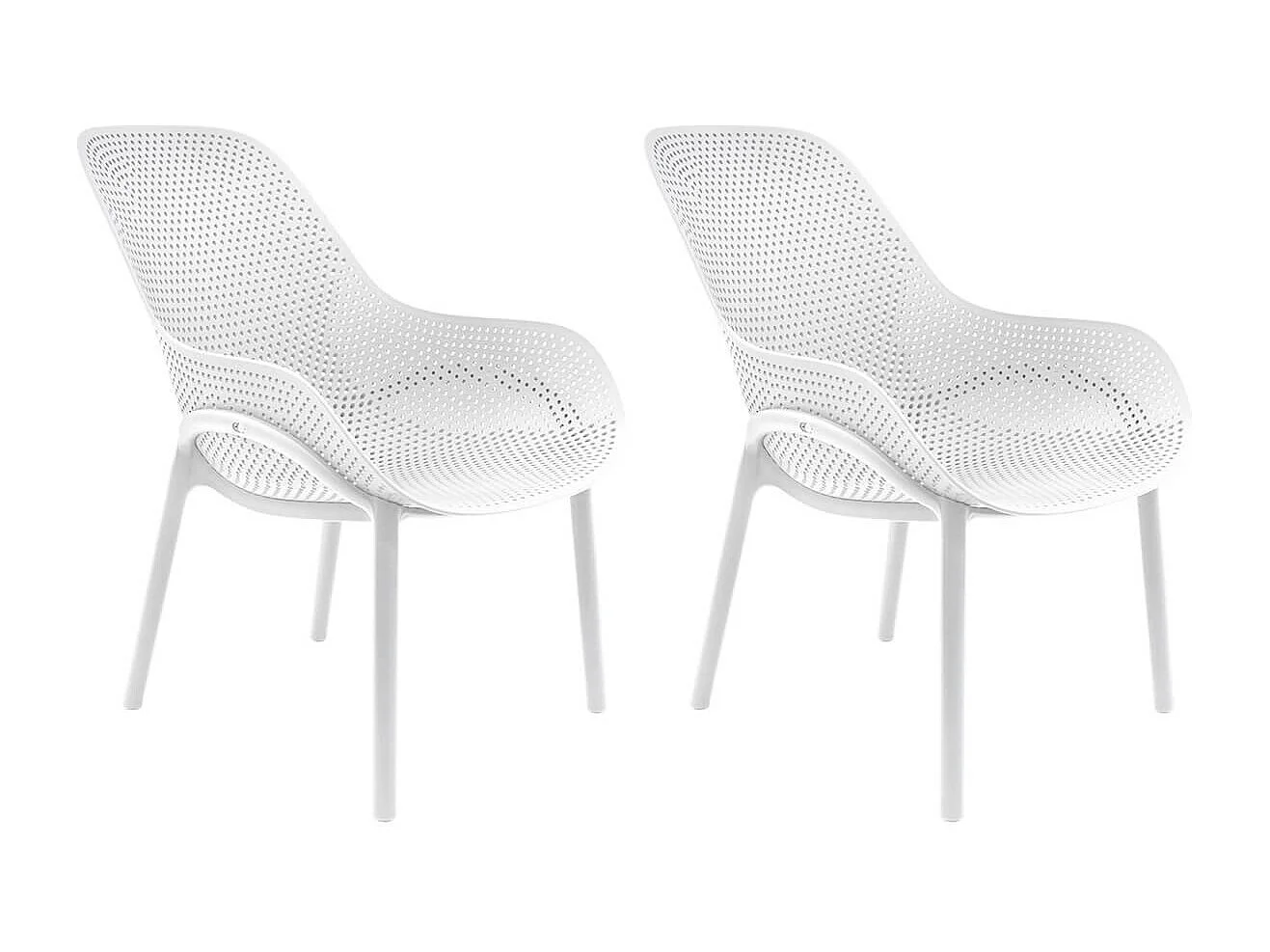 MONICA - Lot de 2 Fauteuils Coque Plastique Blanche