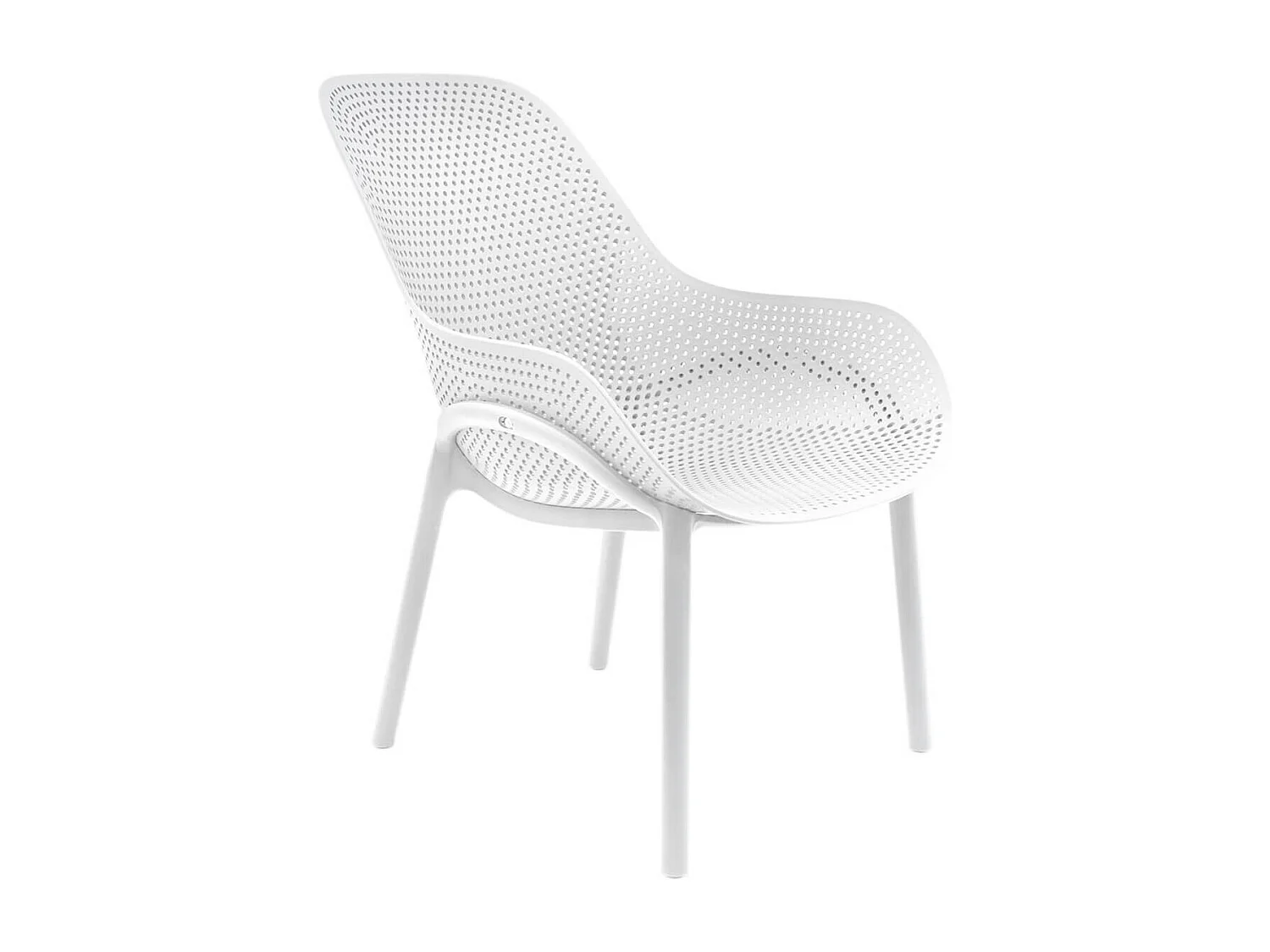 MONICA - Lot de 2 Fauteuils Coque Plastique Blanche