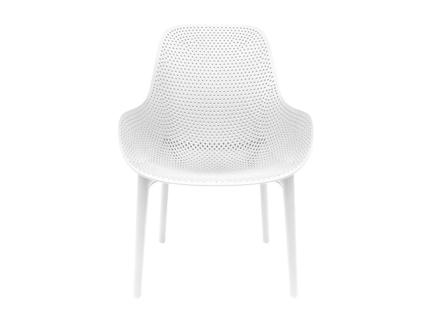 MONICA - Lot de 2 Fauteuils Coque Plastique Blanche