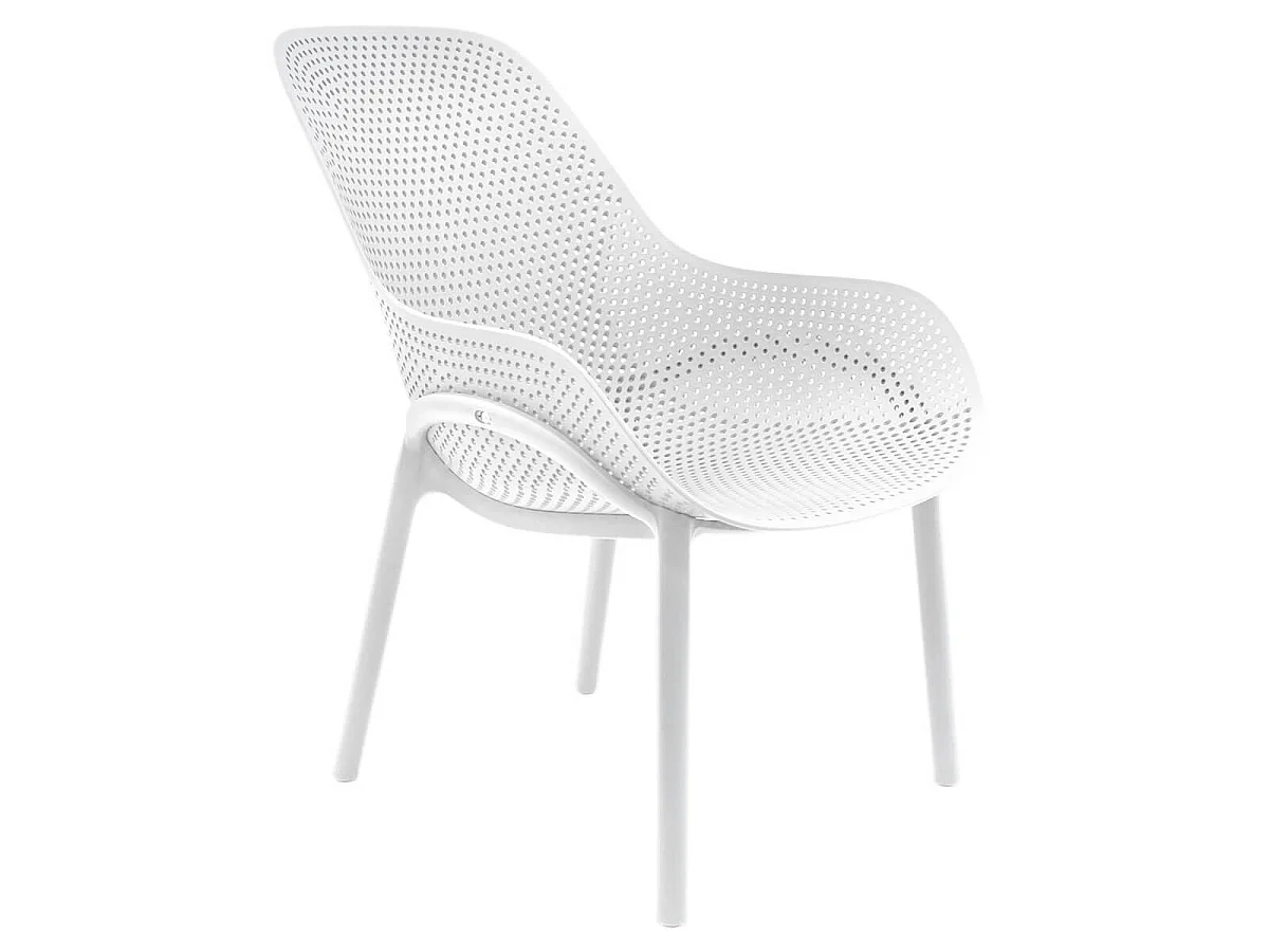 MONICA - Lot de 2 Fauteuils Coque Plastique Blanche