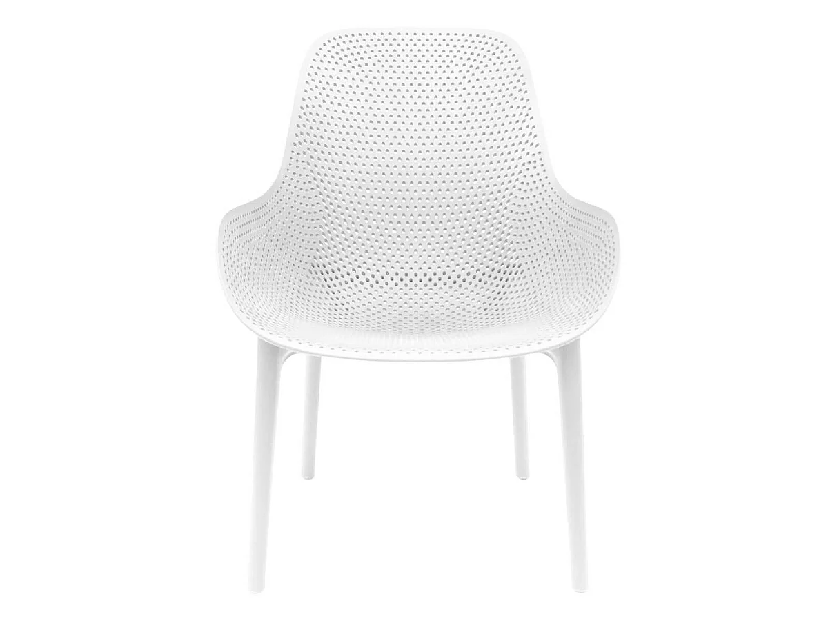 MONICA - Lot de 2 Fauteuils Coque Plastique Blanche