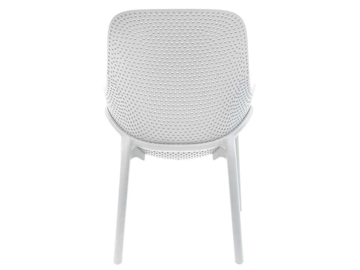 MONICA - Lot de 2 Fauteuils Coque Plastique Blanche