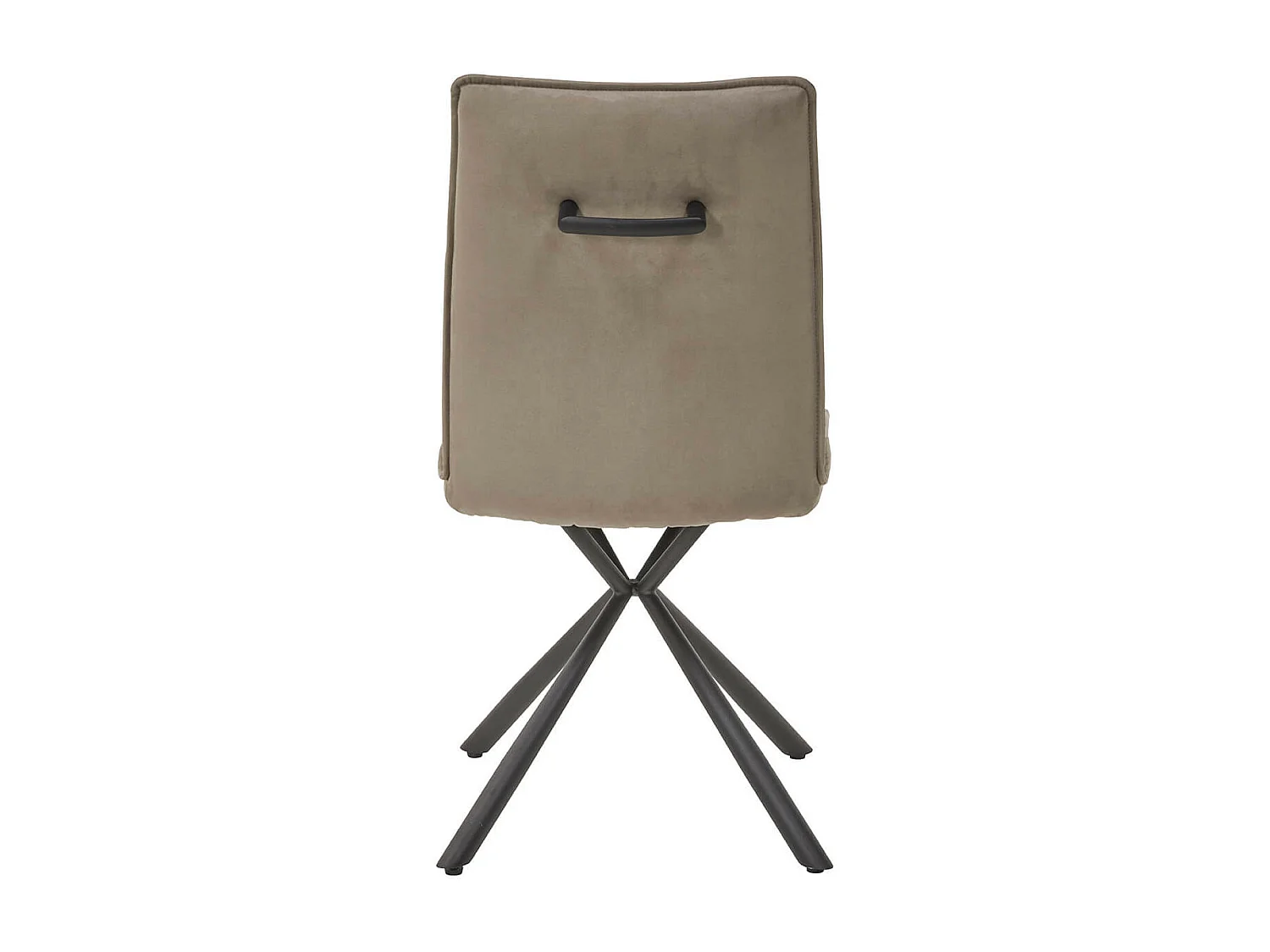 JULIANE - Lot de 4 Chaises Tissu Taupe Piètement Etoile