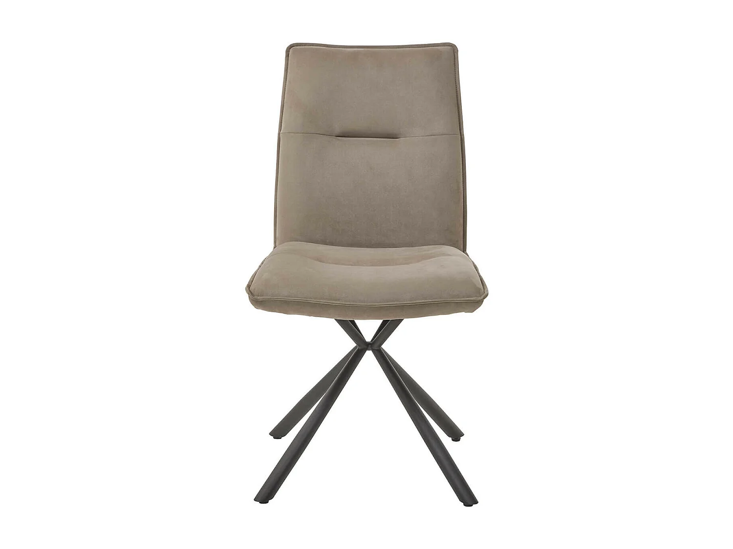 JULIANE - Lot de 4 Chaises Tissu Taupe Piètement Etoile