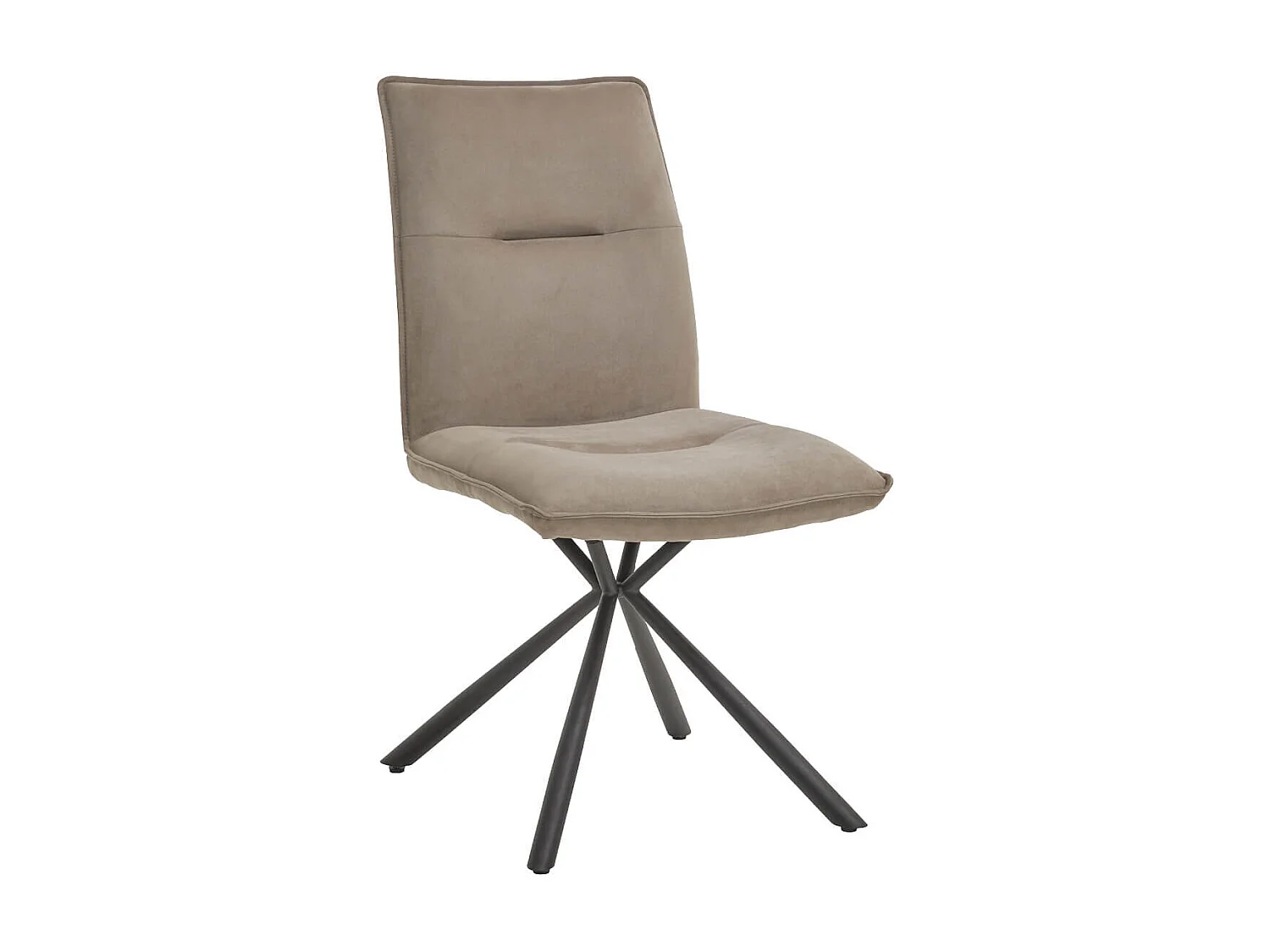 JULIANE - Lot de 4 Chaises Tissu Taupe Piètement Etoile