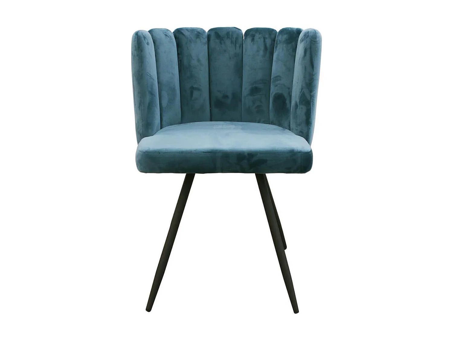 CHARLOTTE - Lot de 6 Chaises Velours Bleu