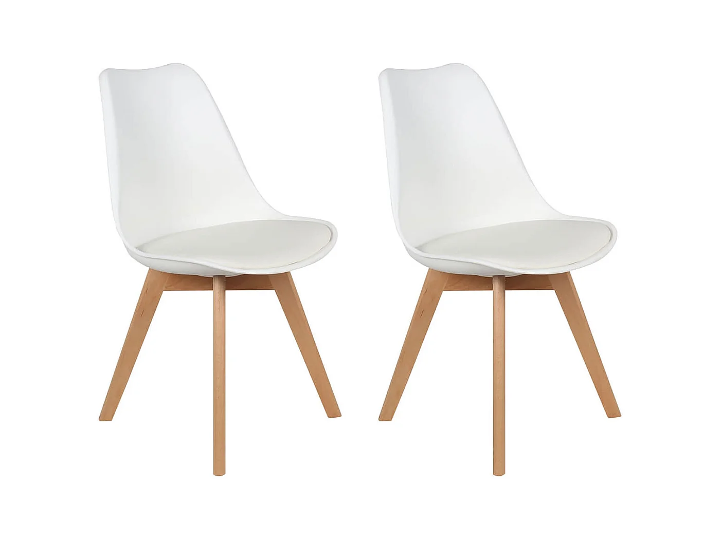 MEDALINE - Lot de 2 Chaises Scandinaves Blanches