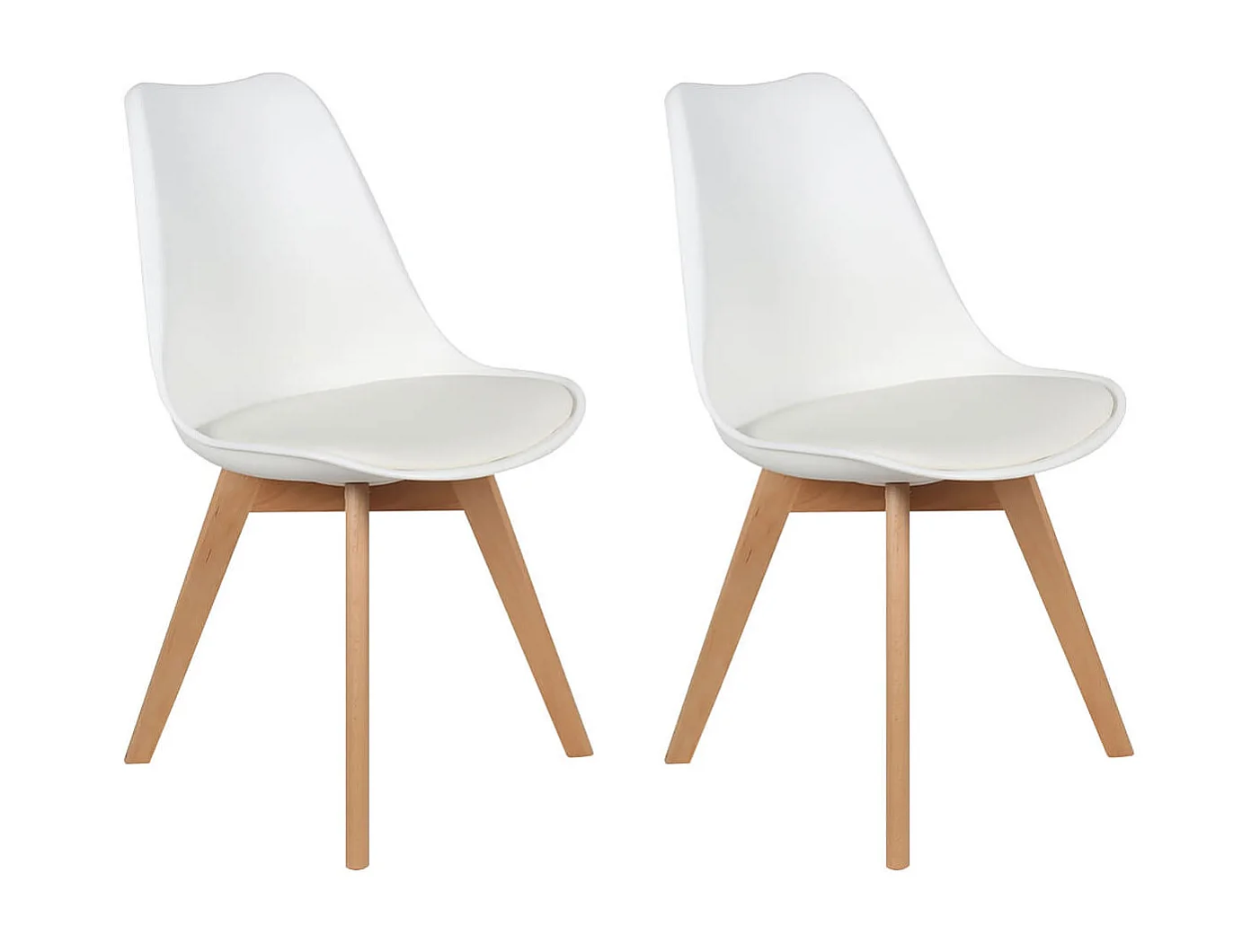 MEDALINE - Lot de 2 Chaises Scandinaves Blanches