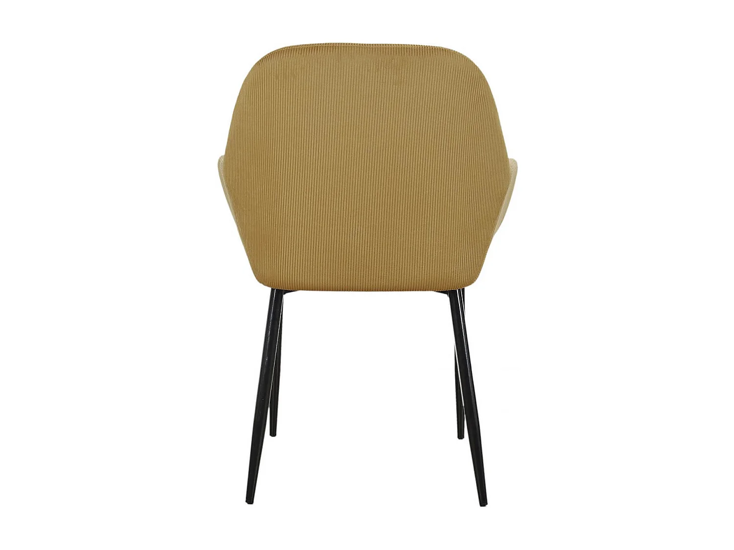 ALESSIA - Lot de 6 Fauteuils Velours Côtelé Jaune Moutarde