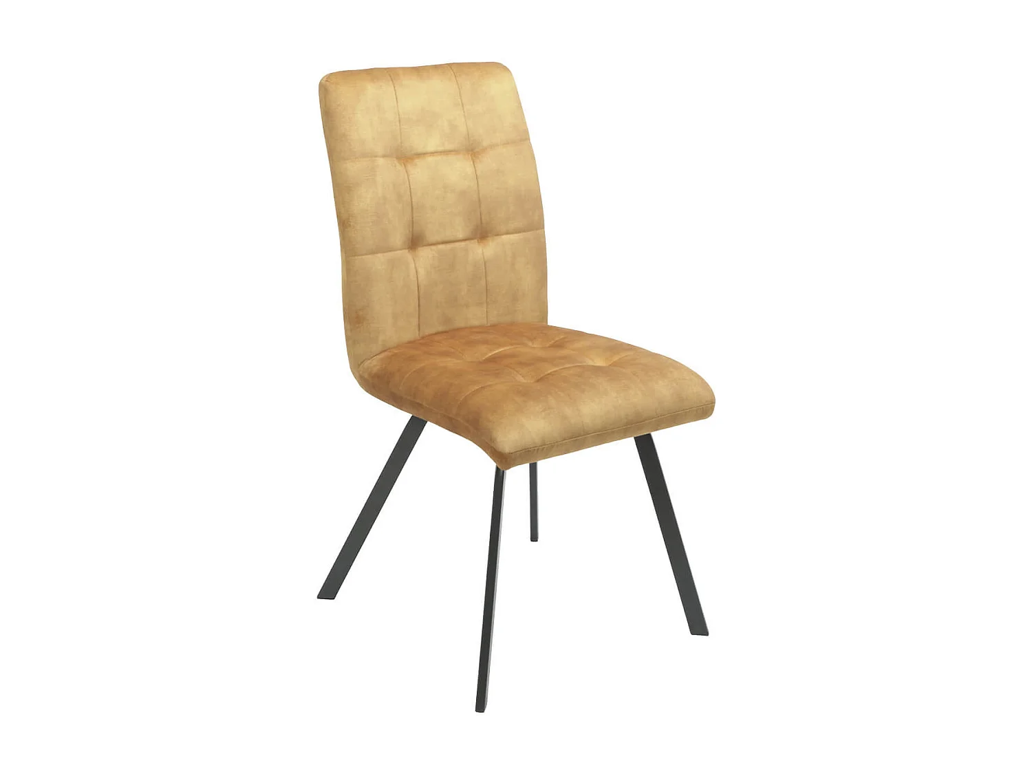 JOHN - Lot de 2 Chaises Capitonnées Jaune