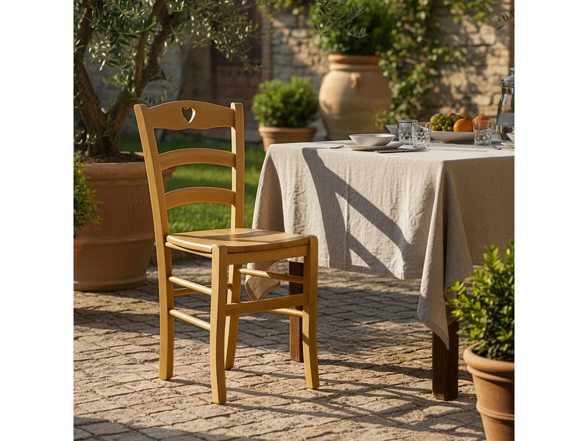 NAPLES - Lot de 2 Chaises Teinté Chêne et Assises en Bois