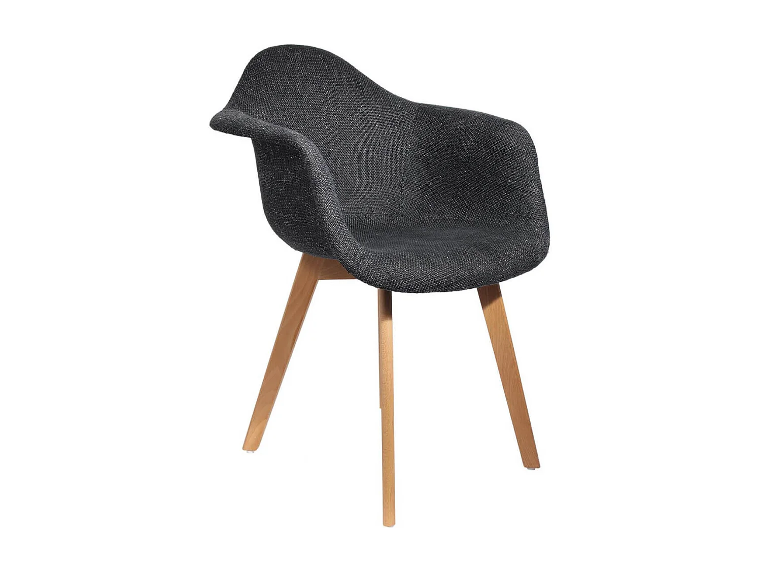 STYGN - Lot de 2 Fauteuils avec Maille Noire Fils Argentés