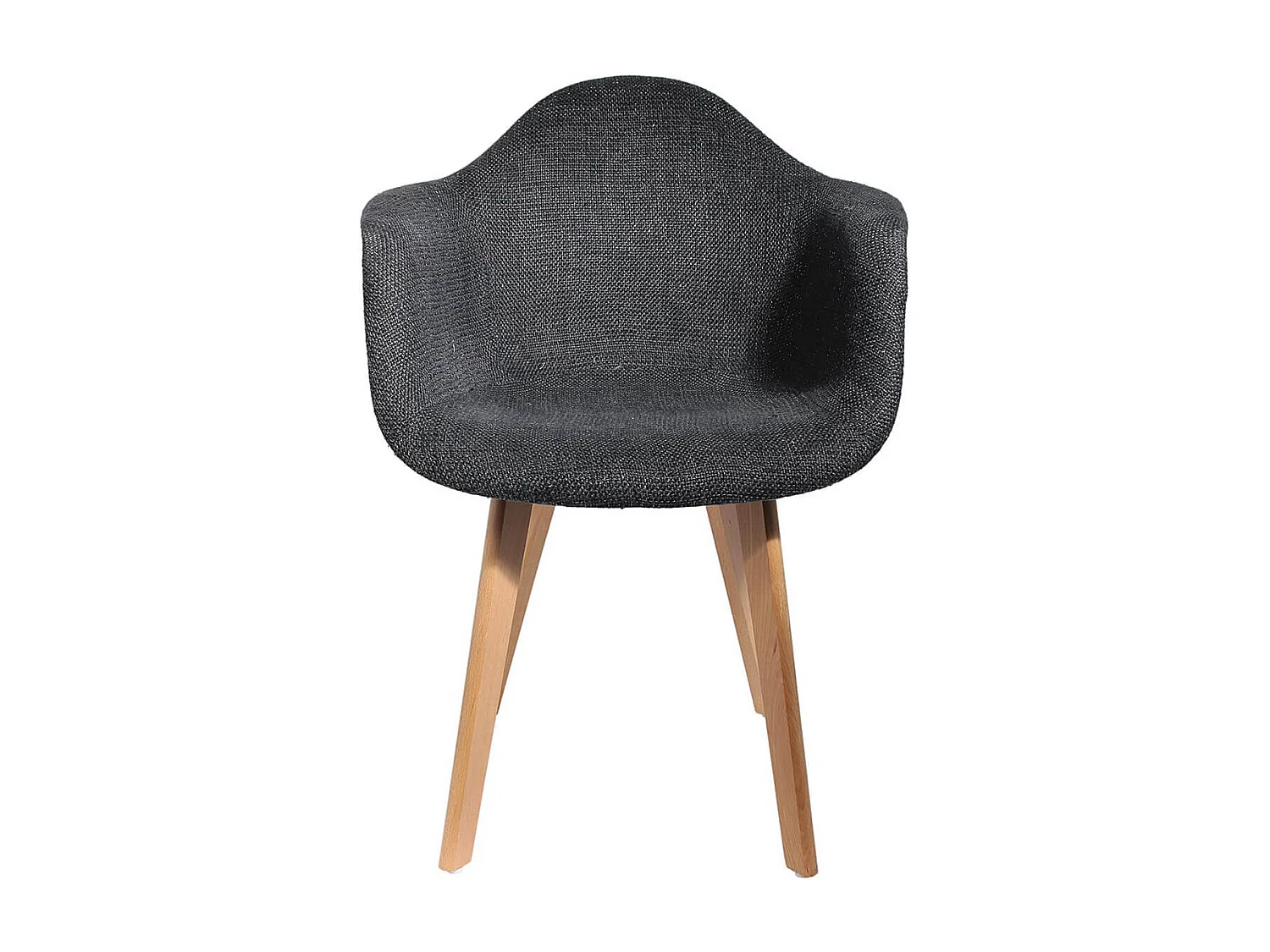 STYGN - Lot de 2 Fauteuils avec Maille Noire Fils Argentés