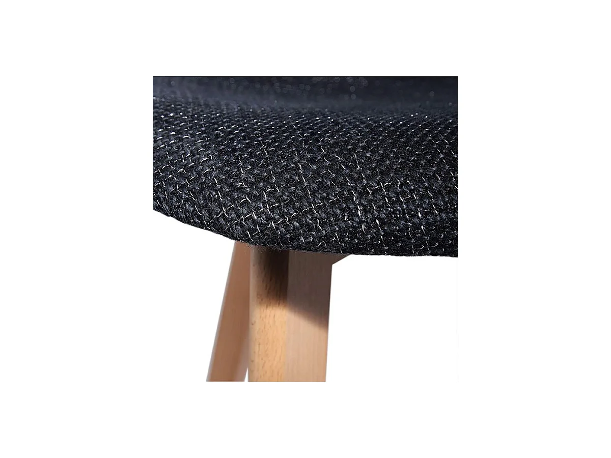 STYGN - Lot de 2 Fauteuils avec Maille Noire Fils Argentés