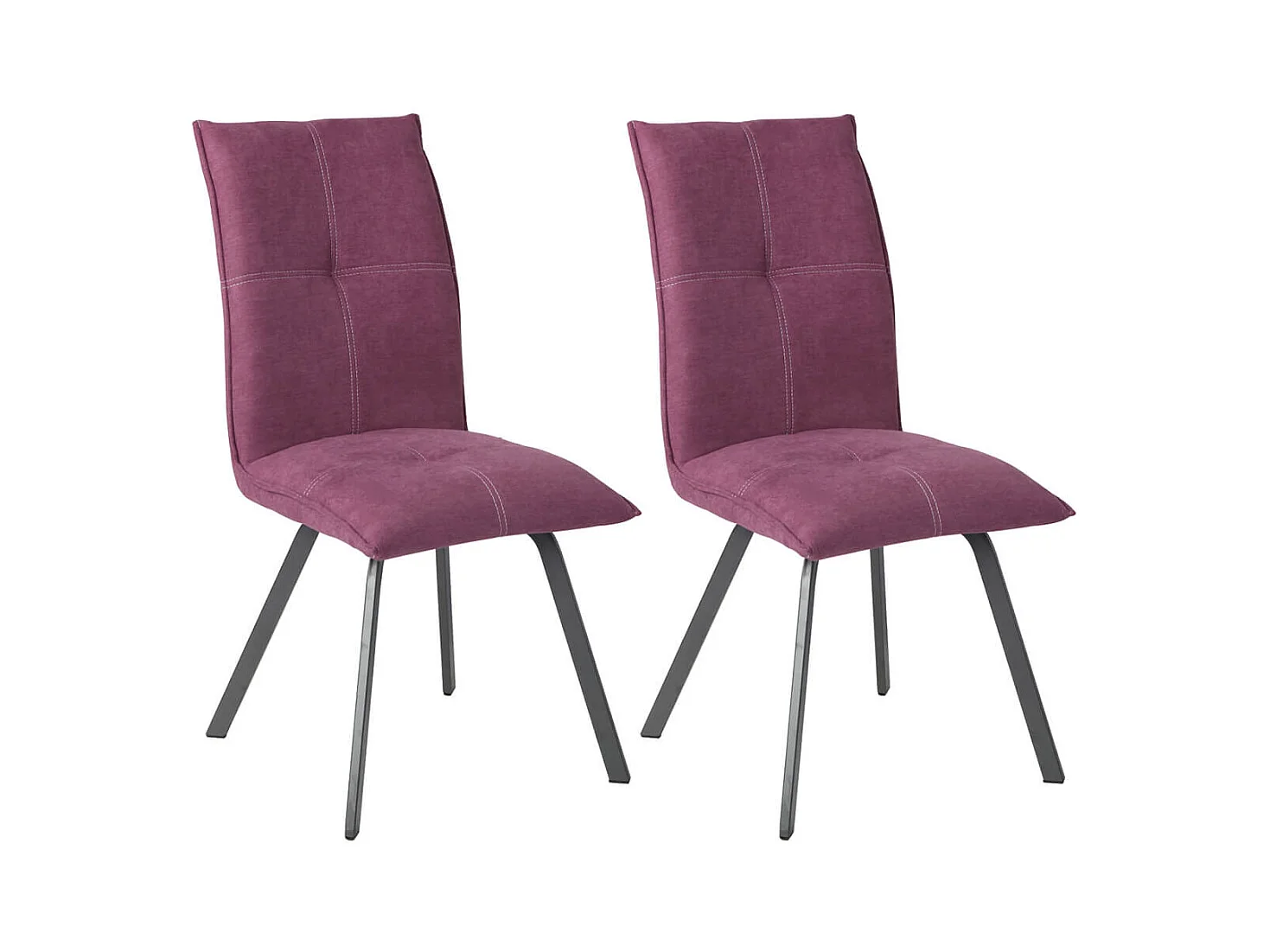 BISPO - Lot de 2 Chaises Tissu Coloris Violet