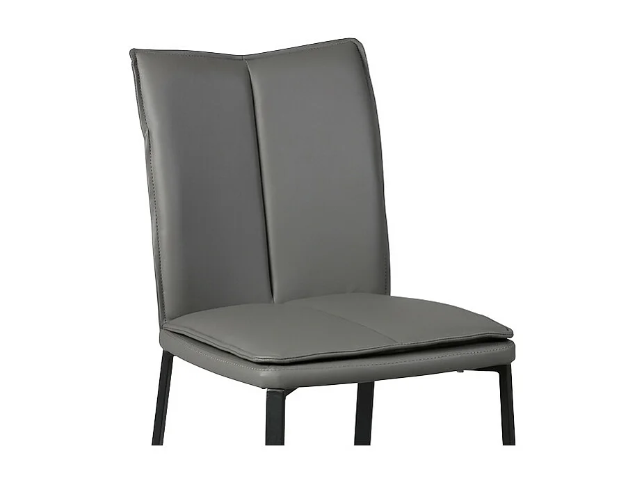 CALLUM - Lot de 2 Chaises Grises avec Sur-Coussin