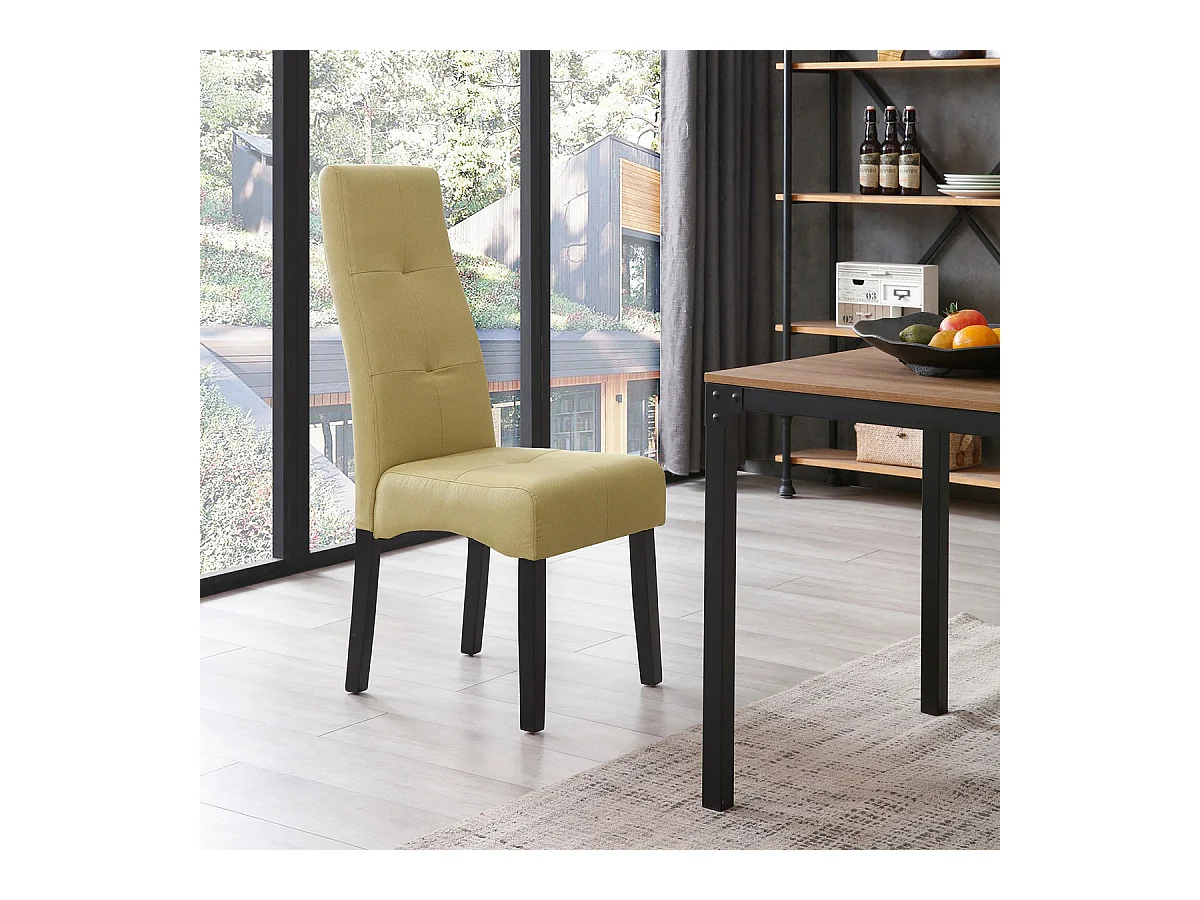 DALLAS - Lot de 4 Chaises Vert Clair Capitonnées