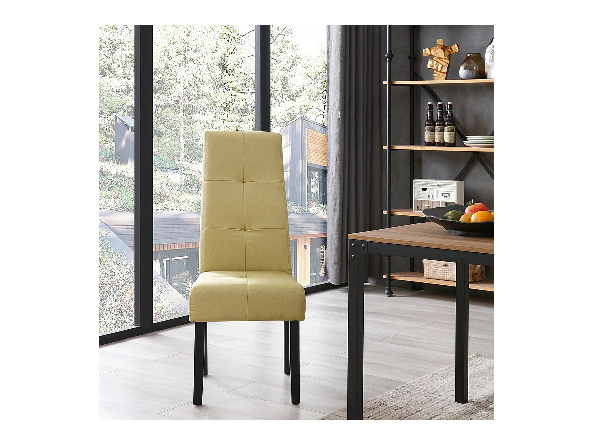DALLAS - Lot de 4 Chaises Vert Clair Capitonnées