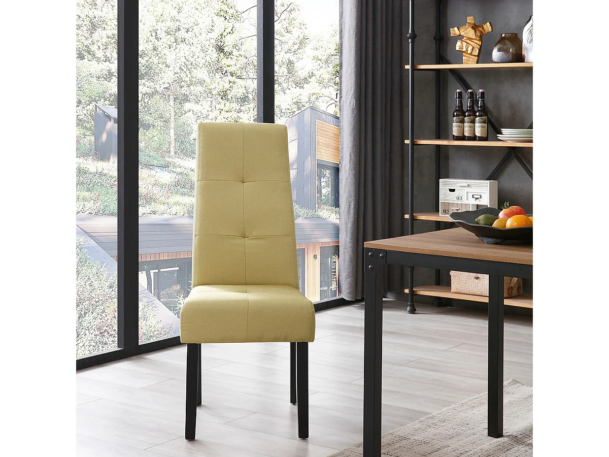 DALLAS - Lot de 4 Chaises Vert Clair Capitonnées