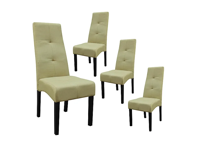 DALLAS - Lot de 4 Chaises Vert Clair Capitonnées