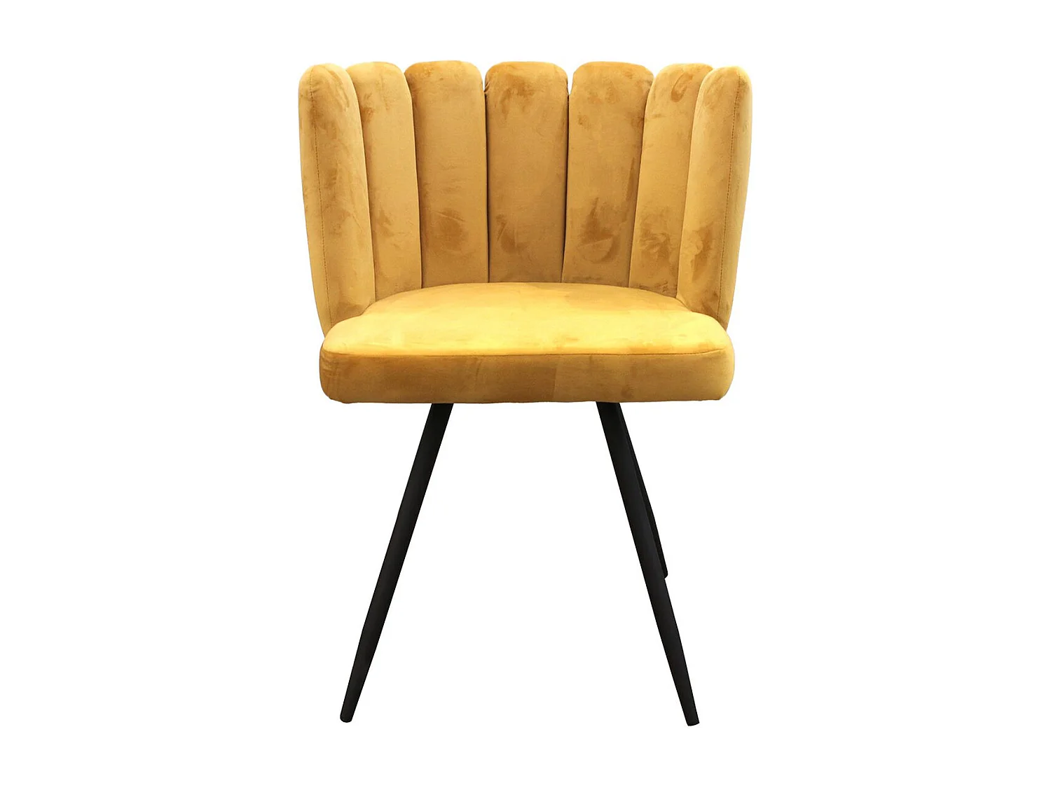 CHARLOTTE - Lot de 4 Chaises Velours Jaune