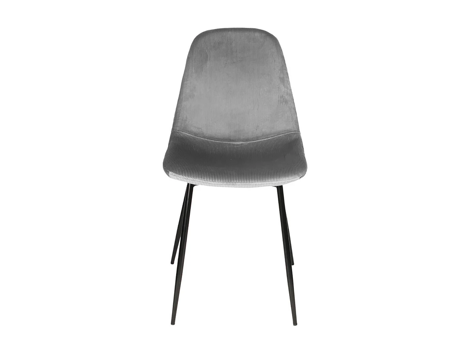 ALESSIA - Lot de 4 Chaises Velours Côtelé Gris Foncé