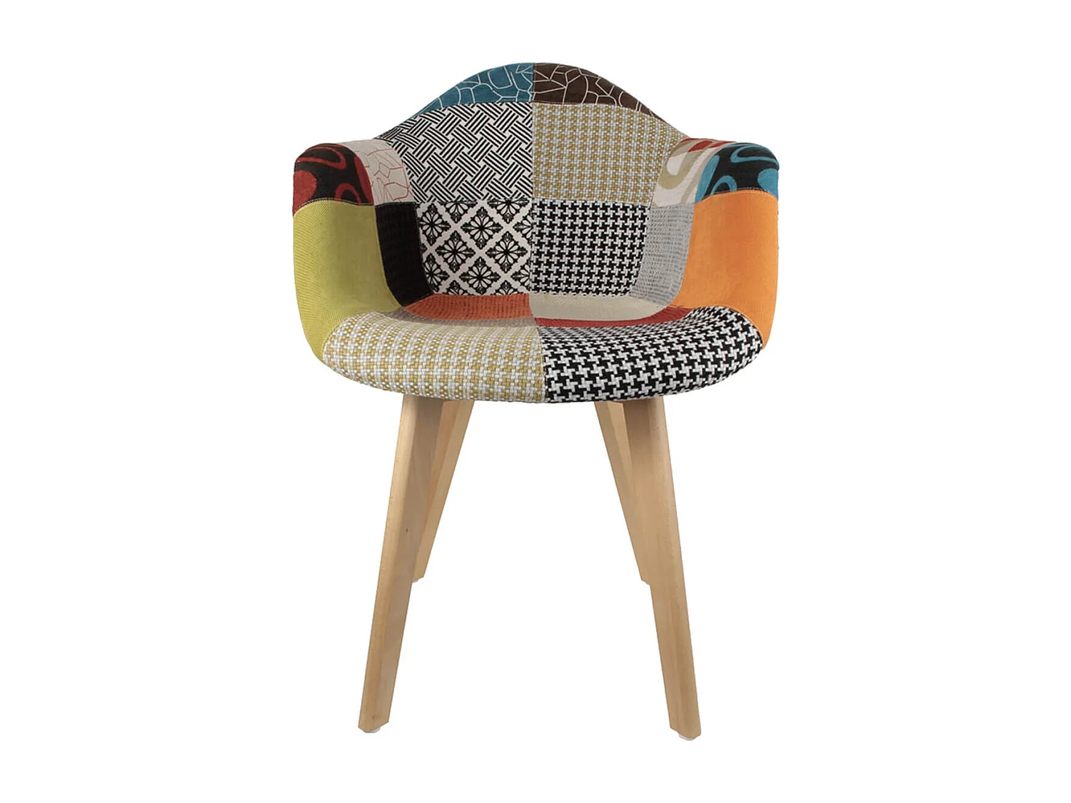 PATCHWORK - Lot de 6 Fauteuils Scandinaves Multicolore