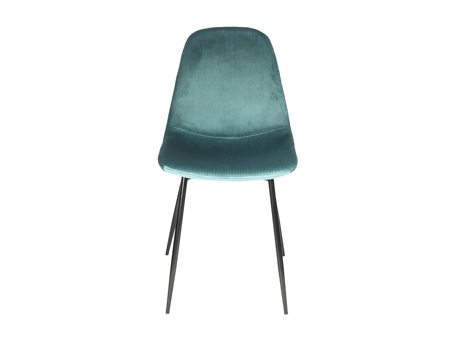 ALESSIA - Lot de 4 Chaises Velours Côtelé Bleu Canard