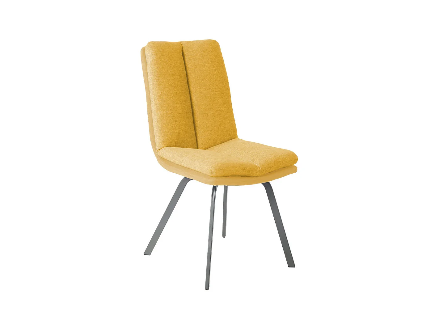 CALLAM - Lot de 2 Chaises Jaunes avec Sur-Coussin