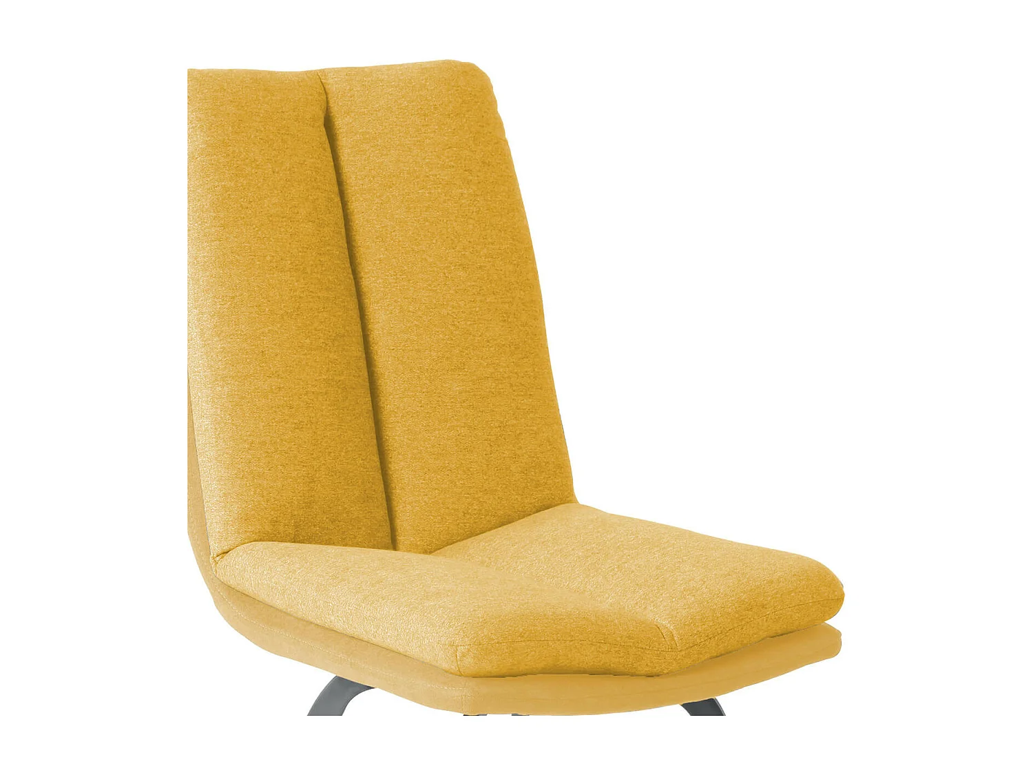 CALLAM - Lot de 2 Chaises Jaunes avec Sur-Coussin