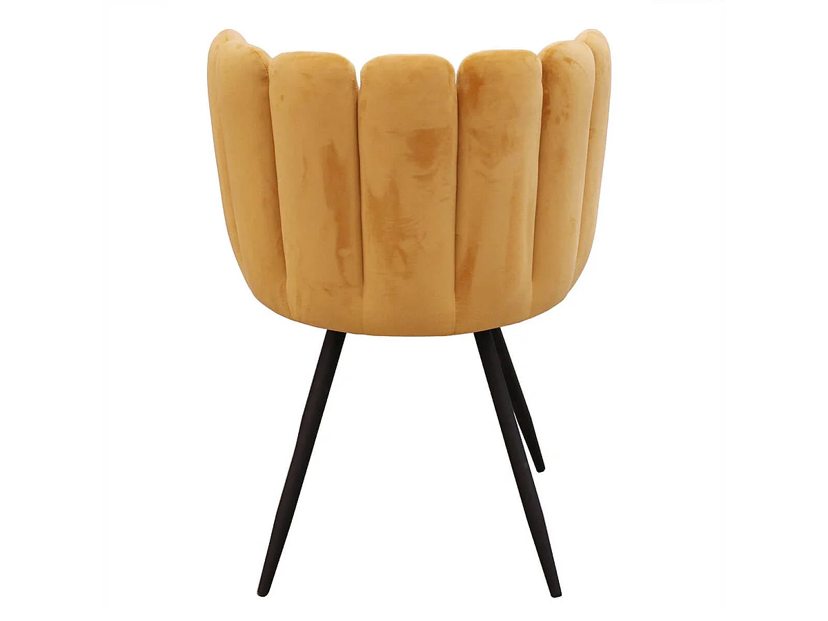 CHARLOTTE - Lot de 2 Chaises Velours Jaune