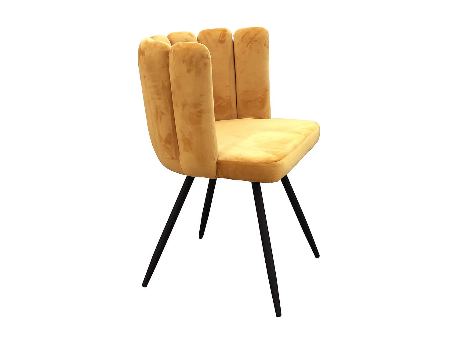 CHARLOTTE - Lot de 2 Chaises Velours Jaune