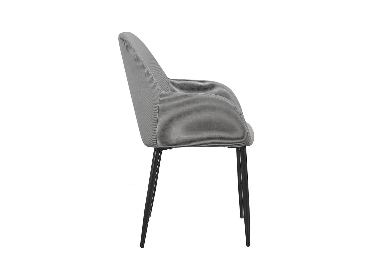 ALESSIA - Lot de 2 Fauteuils Velours Côtelé Gris
