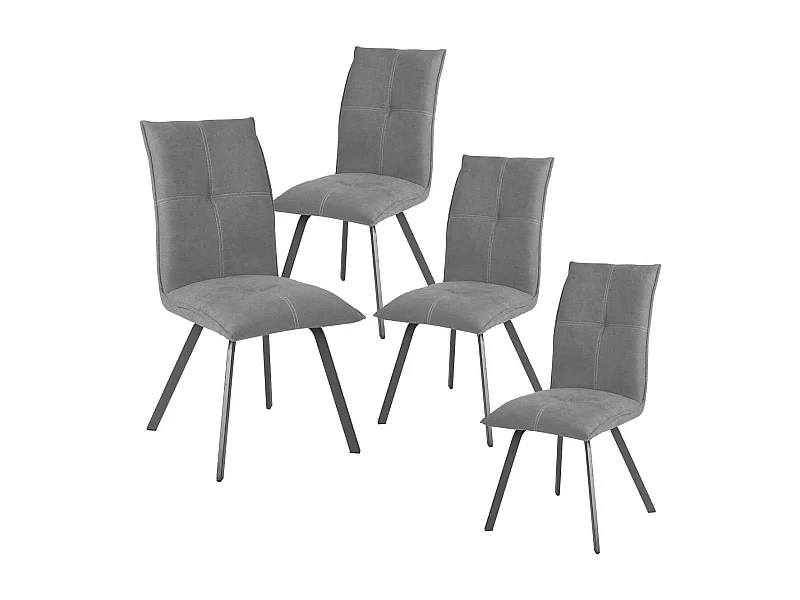 BISPO - Lot de 4 Chaises Tissu Coloris Gris Anthracite