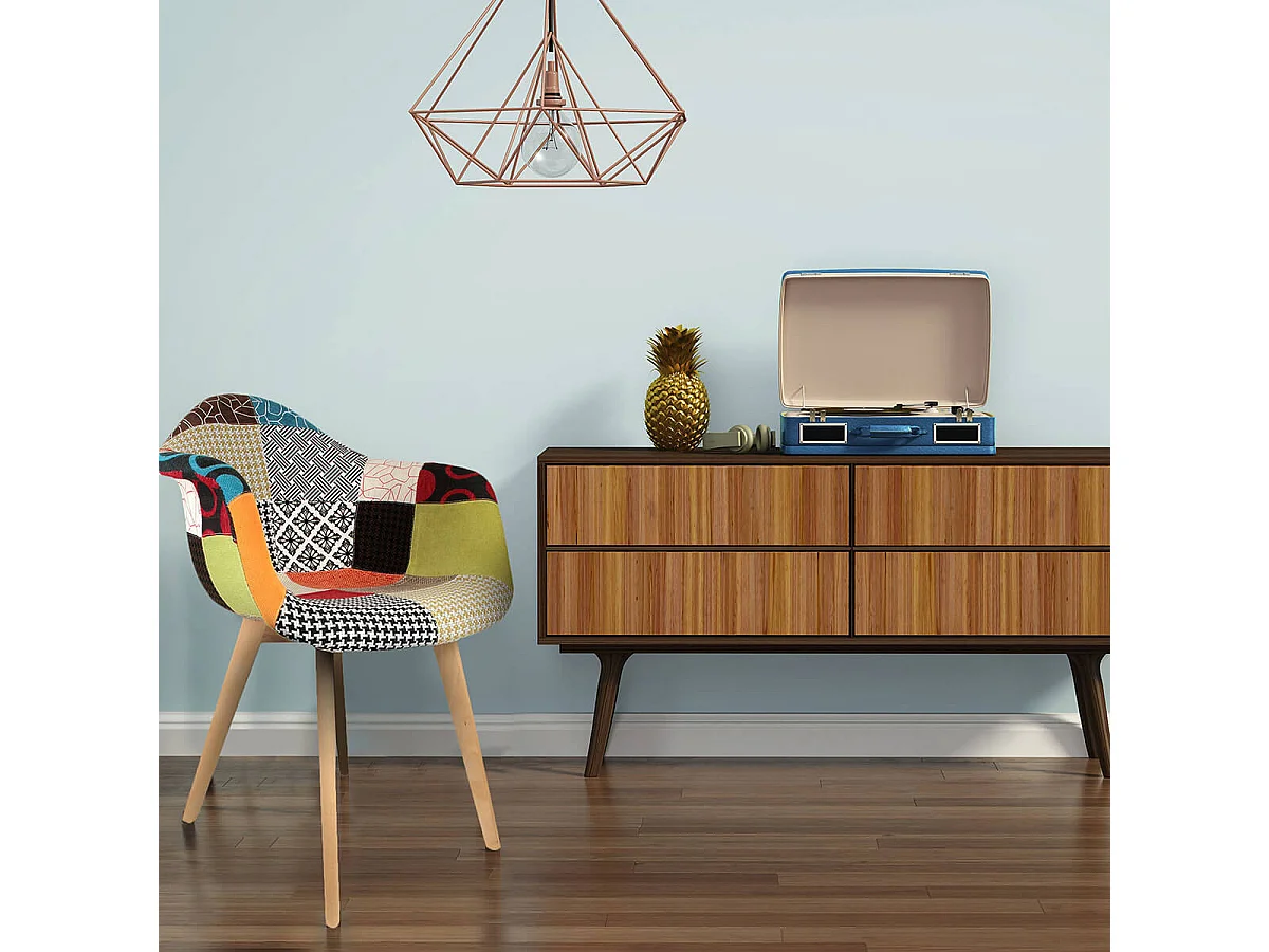 PATCHWORK - Lot de 4 Fauteuils Scandinaves Multicolore