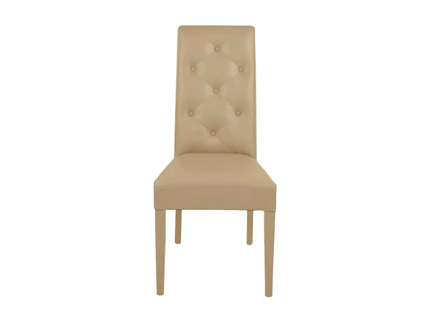 TREVI - Lot de 6 Chaises Simili Taupe et Pieds Laqués