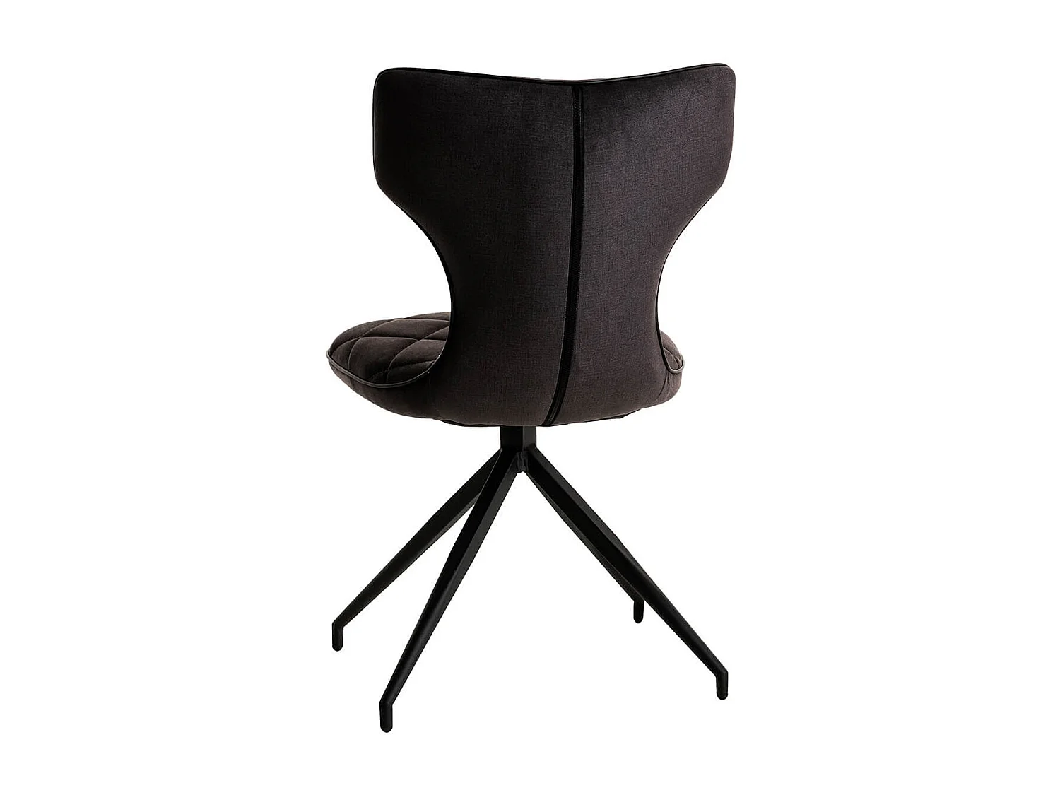 STYK - Lot de 2 Chaises Tissu Grises Surpiqures Carreaux