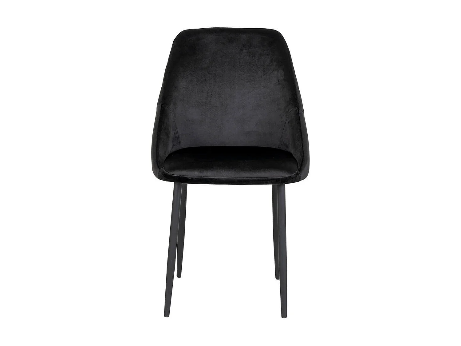 TINTO - Lot de 4 Chaises Velours Noir et Pieds Acier