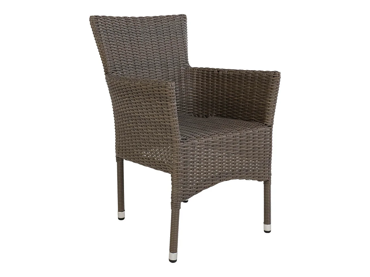 MALIBU - Lot de 2 Fauteuils de Jardin en Rotin Synthétique Gris
