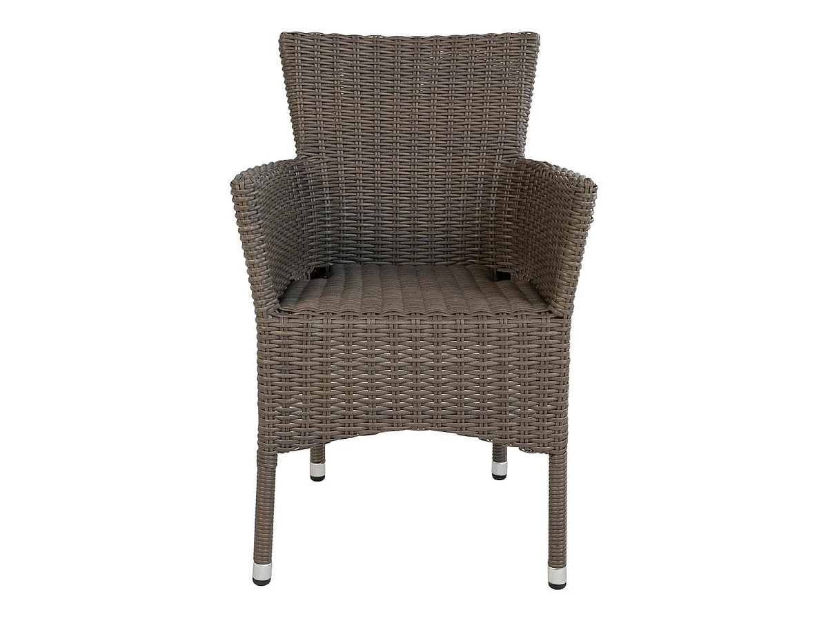 MALIBU - Lot de 2 Fauteuils de Jardin en Rotin Synthétique Gris