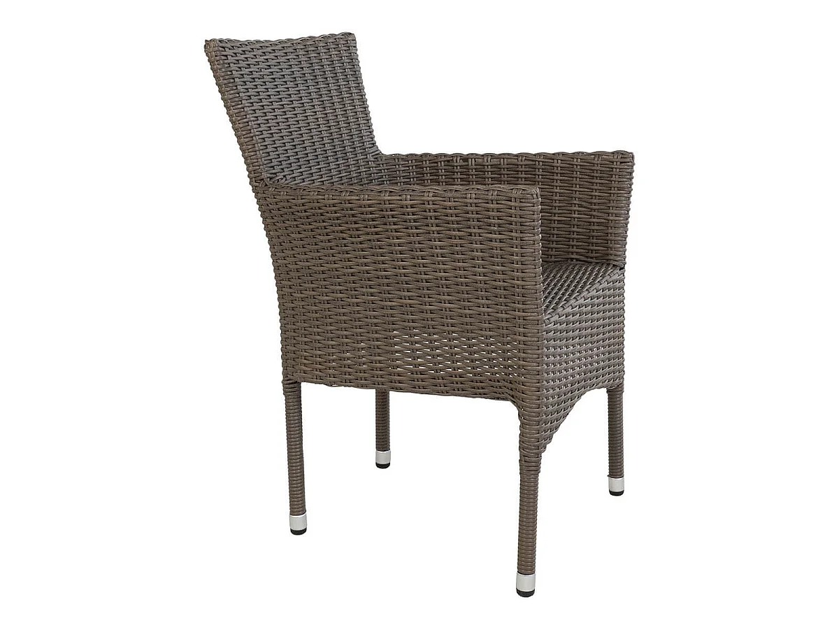 MALIBU - Lot de 2 Fauteuils de Jardin en Rotin Synthétique Gris