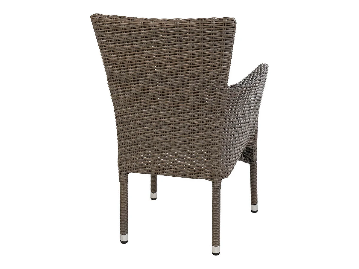 MALIBU - Lot de 2 Fauteuils de Jardin en Rotin Synthétique Gris